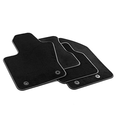 Abbildung von MDM PRO 7447 Fußmatten für Jeep Compass (auch 4xe Plug in Hybrid) 08.2017&gt;, Passgenau Velours Kunstlederkanten und doppelten Steppnaht Chromnähte, black
