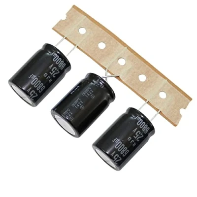 Abbildung von 5x Elko Kondensator radial 6800µF 25V Elektrolytkondensator bis 105C 6800uF Electrolytic Capacitor from Elna