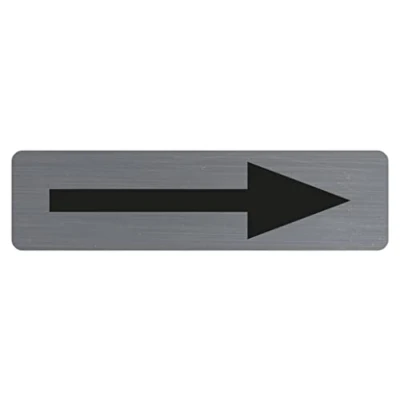 Abbildung von Exacompta 67165E Klebeschild &quot;Pfeil&quot; Aluminiumoptik gebürstet 16,5 x 4,4 cm selbstklebend 0,8mm starkes Trägermaterial ideal für Bürotüren uvm silber