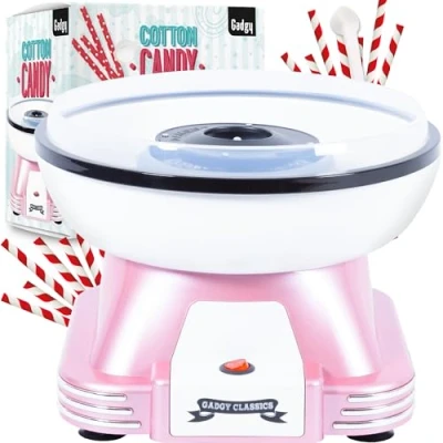 Abbildung von Gadgy Zuckerwattemaschine Retro Cotton Candy Machine Zuckerwatte Maschine Zuckerwattenmaschiene für zuhause (Rosa)