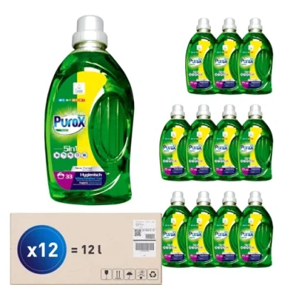 Abbildung von PUROX UNIVERSAL (33 WL) Waschgel in PET Waschmittel 1 l Multipack 12 Stück