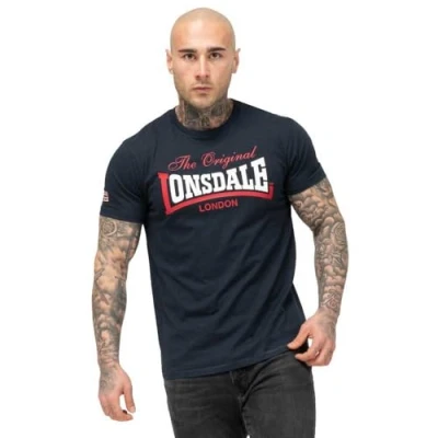 Abbildung von Lonsdale Normale Passform Aldingham Tshirt print, Herren, Größe: Small, Dark navy red white
