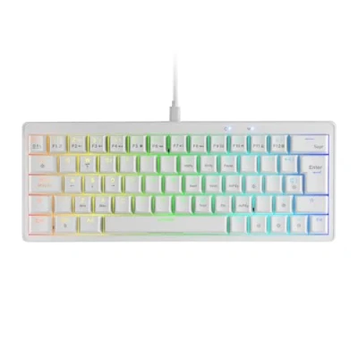 Abbildung von Mars Gaming MARSGAMING MKMINIPRO Mechanische Tastatur, Ultra kompakt 60%, Hot Swap Switch, RGB Chroma Beleuchtung, Anti Ghosting Multi Plattform, Switch Stumm, US, Weiß