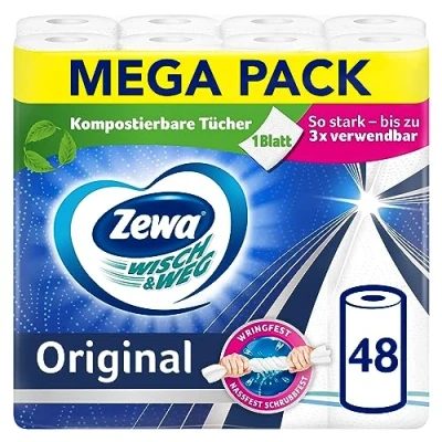 Abbildung von Zewa Wisch&amp;Weg Original Mega Pack, 6 Packungen , 48 Stück (6er Pack)