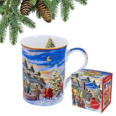 Abbildung von CARMANI Porzellan Becher mit einem Thema Weihnachten dekoriert 400ml