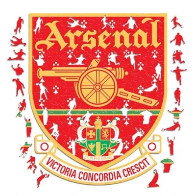 Abbildung von Iconic Puzzles, Arsenal Logo, 100% ökologisch nachhaltiges Holzpuzzle mit offizieller Lizenz, Größe S, 150 Teile