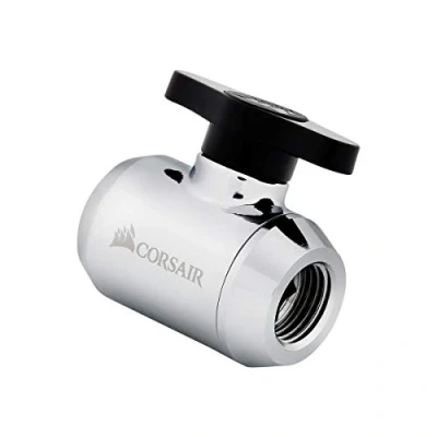 Abbildung von Corsair Hydro X Series, XF Kugelventil (G1/4&quot; BSPP Adaptergewinde, Messing Gefertigt Haltbarkeit, Zweistufige Dichtung, Hochwertige Beschichtung, Ausgelegt auf hohe Durchflussraten) Chrom