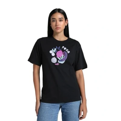 Abbildung von Puma Graphics Relaxed Fruity TEE Tshirt print, Damen, Größe: Large, Black