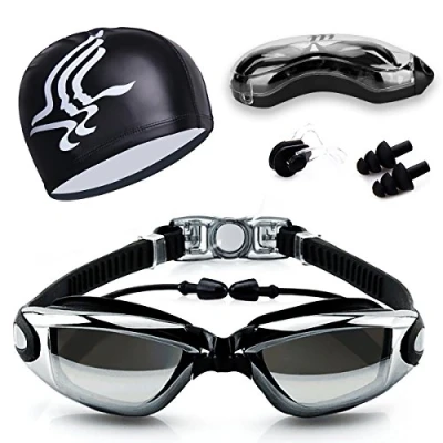 Abbildung von Schwimmbrille Für Erwachsene Taucherbrille Kinder Damen Herren Anti Beschlag UV Schutz Wasserdicht Klare Sicht Selbsteinstellbare GrÖße