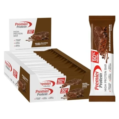 Abbildung von Premier Protein High Bar 50% Double Chocolate Cookie 16x40g Low Sugar Carb palmölfrei