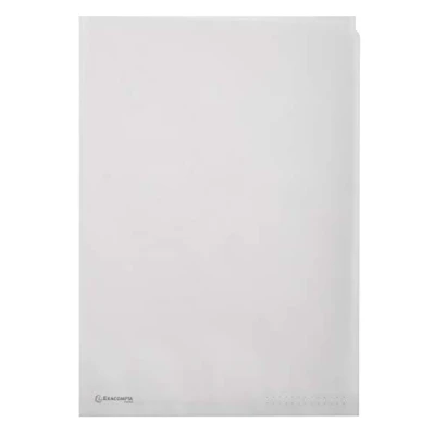 Abbildung von Exacompta 50850E 50er Pack Papier Aktenhüllen mit runder Ecke DIN A4 rechts Einkerbung zum einfachen Einstecken 100% plastikfrei Klarsichthülle für Büro und die mobile Organisation transparent