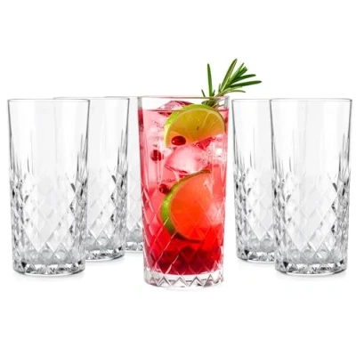 Abbildung von Glasmark Krosno Wassergläser Gläser Trinkgläser Set Longdrink Cocktail Gin Wasser Longdrinkgläser Cocktailgläser, Spülmaschinenfest Transparent Mit Kristall Effekt 6 x 300ml