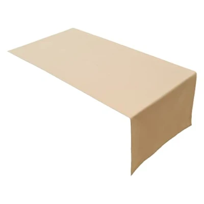 Abbildung von Lemos Home Hochwertiger Tischläufer Tischwäsche aus 100% Baumwolle Kollektion Konzept, Farbe &amp; Größe wählbar (Tischläufer 45x150cm, Camel)