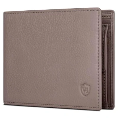 Abbildung von VON HEESEN Leder Geldbörse RFID Schutz I Echtleder Geldbeutel für Damen &amp; Herren Portemonnaie Brieftasche Wallet Portmonee (Taupe)