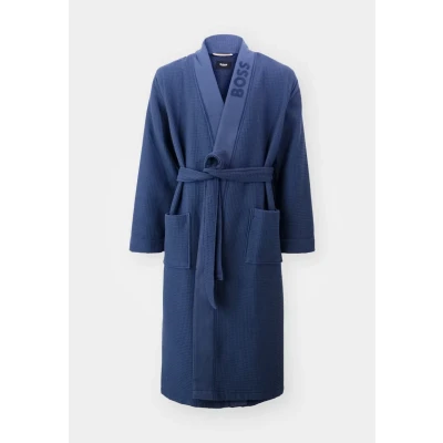 Abbildung von BOSS Waffle Kimono Bademantel, Herren, Größe: Small, Medium blue