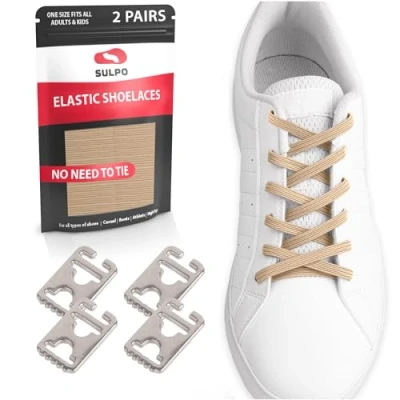 Abbildung von SULPO 2 Paar Schnürsenkel ohne binden Schick Schnellschnürsystem Elastische Ersatz Schlaufen für alle Schuhe