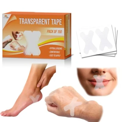Abbildung von Transparentes Klebeband (Packung mit 150 Stück) Hautsichere Anwendung von Mobi Lock