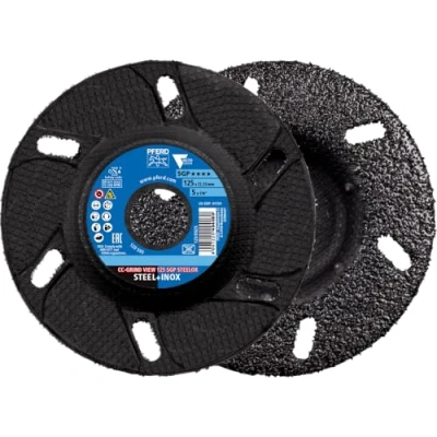 Abbildung von PFERD CC GRIND® VIEW 10x GRIND Schleifscheiben 125x22,23 mm Speziallinie SGP STEELOX für Stahl/Edelstahl, 64196126 Hochleistungs Schleifscheibe aggressives Schleifen