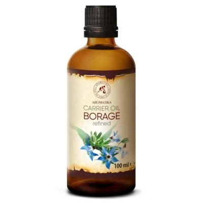 Abbildung von Borretschöl Rein und Natürlich 100ml Kaltgepresst Gut für Haut Gesicht Haare Körper Borago Officinalis Seed Oil Borretsch Öl