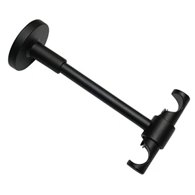 Abbildung von GARDINIA Deckenträger für Gardinenstangen, 2 läufig, Offen, Drehbar, Wandabstand: 13 cm, Serie Memphis, Ø 16 mm, Metall, Messing Antik