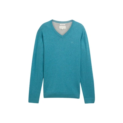 Abbildung von TOM TAILOR Herren Strickpullover mit Rollkragen 1032295, 30423 Navy White Blue Mouline, M