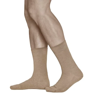 Abbildung von vitsocks Herren Wollsocken MERINO WOLLE Business Socken (3 PAAR) Winter Herrensocken Wool Socks, beige, 42 43