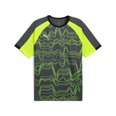 Abbildung von Puma Individualliga Graphic Sport Tshirt, Herren, Größe: XXL, Galactic gray/yellow alert