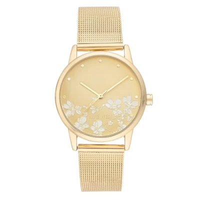 Abbildung von Nine West Damen Analog Japanisches Quarzwerk Uhr mit Edelstahl Armband NW/2428FLGP