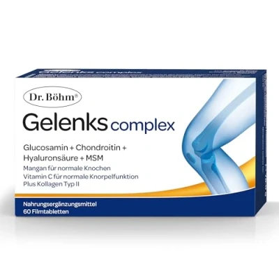 Abbildung von Dr. Böhm Gelenks complex: Für Knorpel, Knochen und Gelenke, Wirkstoffkombination aus Vitaminen, Mikronährstoffen sowie Gelenk Knorpelbestandteileny, 60 Tabletten