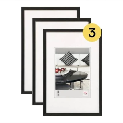 Abbildung von walther design Bilderrahmen schwarz 15 x 20 cm Aluminium 3er Pack, Chair Alurahmen AJ520B3