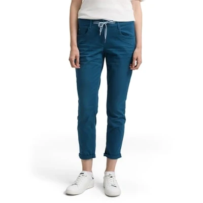 Abbildung von TOM TAILOR Damen 1040963 Hose, 13183 Dark Petrol, 36W / 28L
