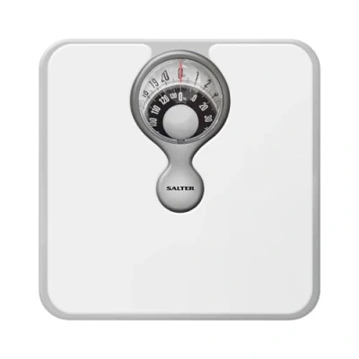 Abbildung von Salter 484 WHDR mechanische Körperwaage mit Lupe Badezimmerwaage, maximal 133kg, kompaktes Personenwaage, einfach ablesbares Zifferblatt, keine Batterien Waage, analog, Gewicht in kg, st/lbs, weiß