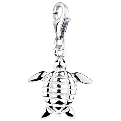 Abbildung von Nenalina Schildkröte Karabiner Charm Anhänger für Bettelarmband aus 925 Sterling Silber 713150 000