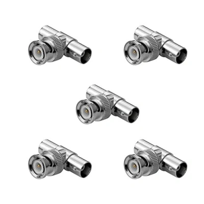 Abbildung von SIENOC BNC T Stueck Stecker auf 2xBNC Kupplung Y Verteiler (5 Stück)