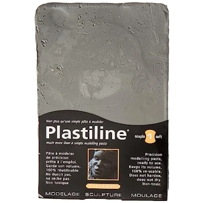 Abbildung von J. Herbin Jacques 7740T Block Plastiline 750g, Härtegrad 1 (sehr weich), ideal für Modellbau, Dunkelgrau, Stück