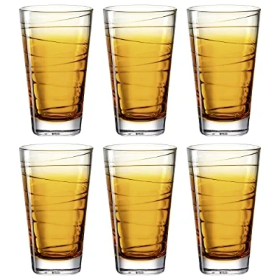 Abbildung von LEONARDO HOME 026835 Trinkglas VARIO STRUTTURA 6er Set 280 ml orange, Glas, Gelb