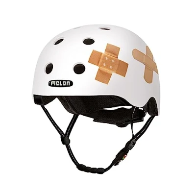 Abbildung von Melon »Plastered White« Leichter und Cooler Fahrradhelm für Damen, Herren Kinder mit maximalem Schutz Größe XL XXL (58 63cm) Weiß Pflaster