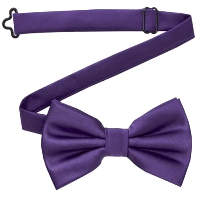 Abbildung von DonDon Fliege Herren handgefertigt Seiden Look 12 x 6 cm Violett 2