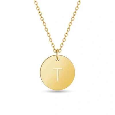 Abbildung von GD GOOD.designs Kette mit Buchstabe T Gold 18 Karat Wasserfest I Goldkette für Damen A Z Anhänger Initial Buchstabenkette