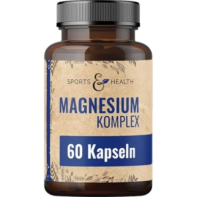 Abbildung von Magnesium Komplex Hochdosiert 60 Kapseln 7 Magnesiumverbindungen Magnesiumchlorid, Magnesiumcitrat, Optimal Bioverfügbar Ohne Zusätze