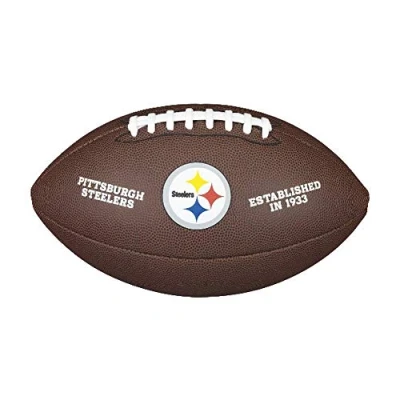 Abbildung von Wilson American Football NFL TEAM LOGO, Pittsburgh Steelers, Offizielle Größe, Für Freizeitspieler und Sammler, PVC, braun, WTF1748XBPT