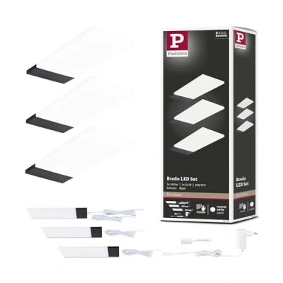 Abbildung von Paulmann 921.24 LED Unterschrankleuchte Bredo mit Näherungsensor 3er Set 3x2,5W 80x190mm 3x180lm 230/12V Schwarz