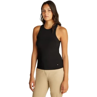 Abbildung von Tommy Hilfiger SLIM TANK Top, Damen, Größe: Small, Black