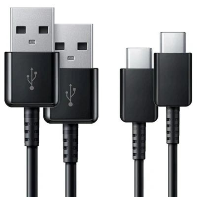 Abbildung von 2x Samsung 1.5M USB A auf C Kabel 4.5W Kunststoff Schwarz
