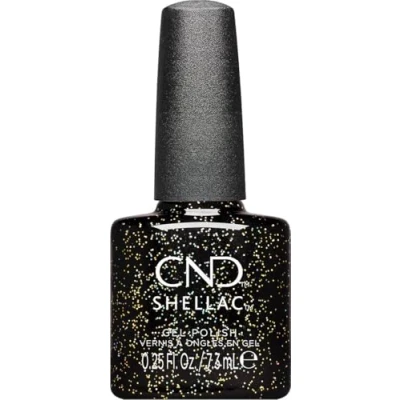 Abbildung von CND Shellac UV Nagellack Opulent Onyx Nr. 483 schwarz glitzer Original Gellack Nageldesign Queen Tessential collection