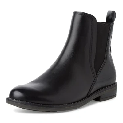 Abbildung von MARCO TOZZI Damen Chelsea Boots mit Lederanteil zum Schlupfen, Schwarz (Black Comb), 37 EU