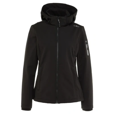 Abbildung von CMP Damen Damenjacke Mit Kapuze Reißverschluss Wind Und Wasserdichte Jacke, Schwarz, 4XL EU