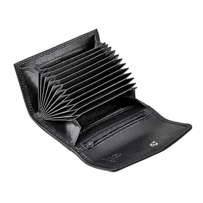 Abbildung von STILORD Kreditkartenetui aus Leder schwarz kleine Echtleder Brieftasche mit RFID Mini Portemonnaie für 12 EC Karten Slim Wallet &#039;Holden&#039;