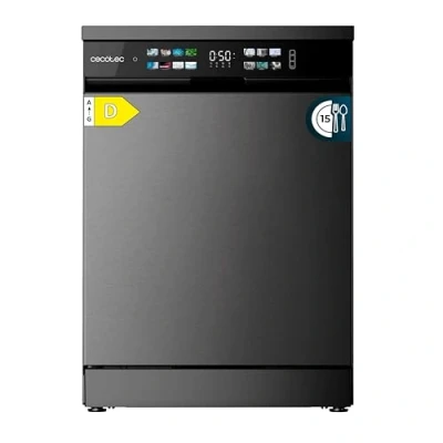 Abbildung von Cecotec Geschirrspüler 60 cm Freistehend Bolero Aguazero 6210 Dark D. 15 Bestecke, energieeffizient, XXL Fullcolor Display, drittes Fach, 14 Programme, Dual Zone Wash, verstellbares Dunkel