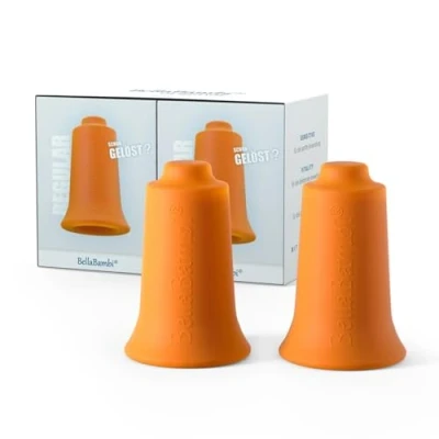 Abbildung von BellaBambi 2er Set original Schröpfglas hautverträgliche Schröpf Cups zur vielseitigen Faszien Massage Cupping für Beauty, Wellness, Sport oder Therapie Made in Germany Regular Orange